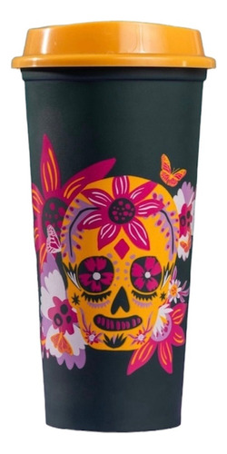 Vaso Starbucks Día De Muertos Halloween Brilla Oscuridad