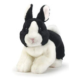 Peluche Conejo Holandés Grande Blanco Y Negro 11 Pulgadas