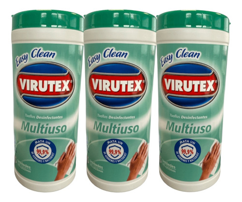 Pack X 3 Toalla Desinfectante Multiuso Virutex 35 Unidades