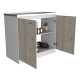 Mueble Inferior Cocina Napoles Rta Color Blanco Ceniza