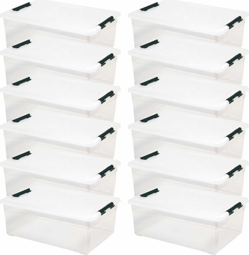 10 Cajas Plásticas Esmeralda Transparente Organizadora Hogar