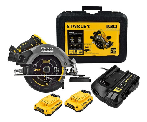 Sierra Circular Inalámbrica Brushless Fatmax Stanley Sbc550d Color Negro/amarillo