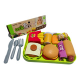 Set Hamburguesa Comida Juguetes Accesorios Cocina 10 Pcz.