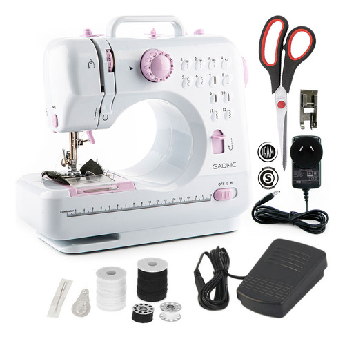 Máquina De Coser Recta Gadnic Maqcos02 Portable Blanca 220v