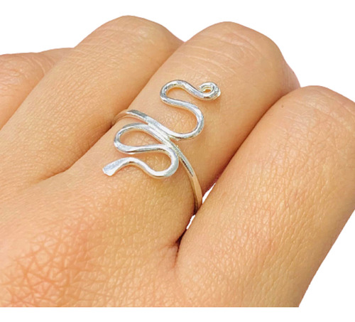 Anillo Serpiente Fino De Plata Ideal Regalo Mujer Ao 489-3