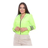 Jaqueta Blusa Neon Corta Vento C/ Capuz Feminino Casaco Frio