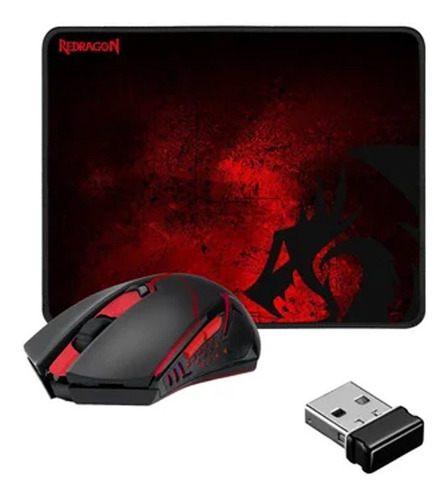 Kit Gamer Redragon Mouse + Mouse Pad M601wl-ba Negro