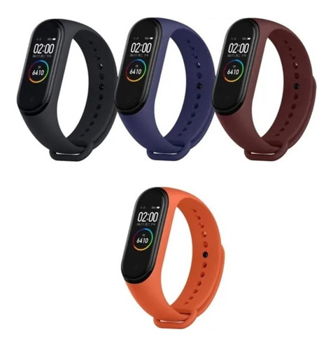 4 Correas Para Xiaomi Mi Band 4 + 3 Micas Tpu 