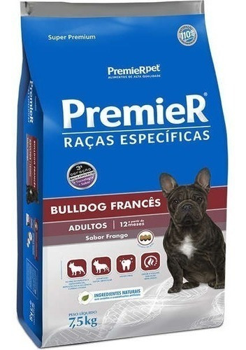 Ração Premier Bulldog Frances Ad. 7.5kg Premier