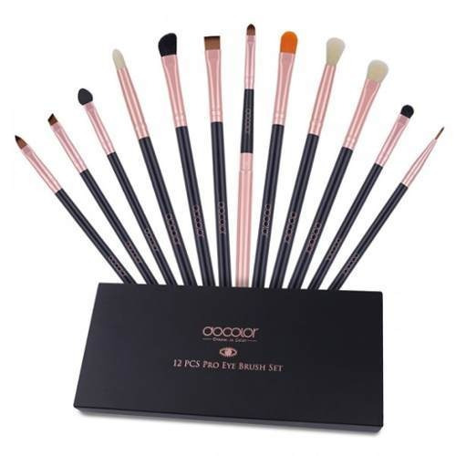 Set De 12 Brochas Docolor Dc1201 Rose Gold