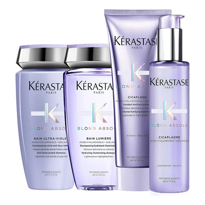 Kit Tratamiento Para Matizar Cabello Rubio Kerastase Blond Absolu 2 Shampoos Suero y Acondicionador | Envío gratis