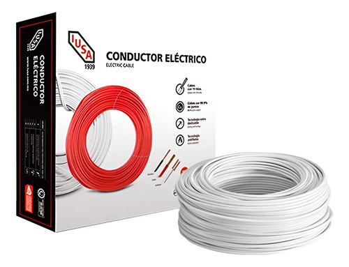 Caja 100 Mts Cable Iusa Negro Thw Cal 12 Awg 100%cobre | Meses sin interés