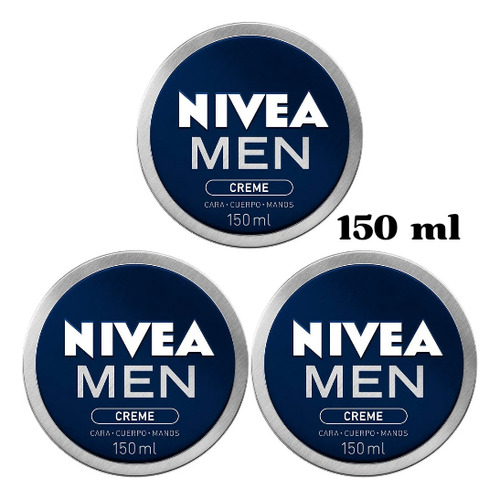 3 Pzs Crema Nivea Men 150ml Humecta Vit E Rostro Cuerpo