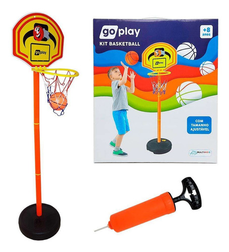 Basquete Infantil Cesta Com Bola E Bomba Ajustavel Jogo