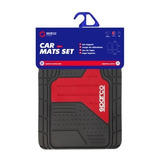 Jgo 4 Tapetes Sparco Uso Rudo Antiderrapante Universal Rojo