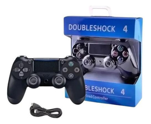 Controlador Con Cable Ps4, 2 M, Joystick Pc Vibration, Negro