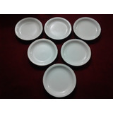 6 Platos Pan/postre Porcelana Verbano Filete Dorado