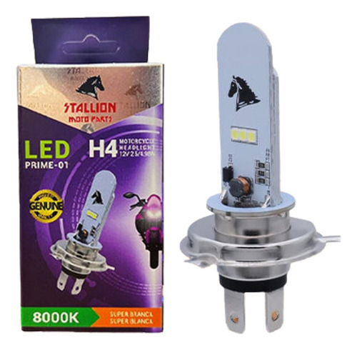 Led Lâmpada H4 Moto Carro 8000k Cavalinho Stallion Universal