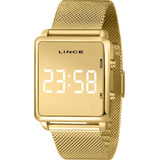 Relogio Lince Feminino Digital Led Mdg4619l Bxkx Dourado