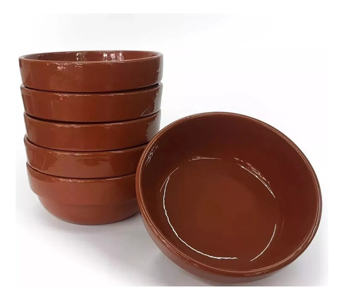 Cazuela Apilable N°10 Kit X6 Terracota Barro Guiso Terrina