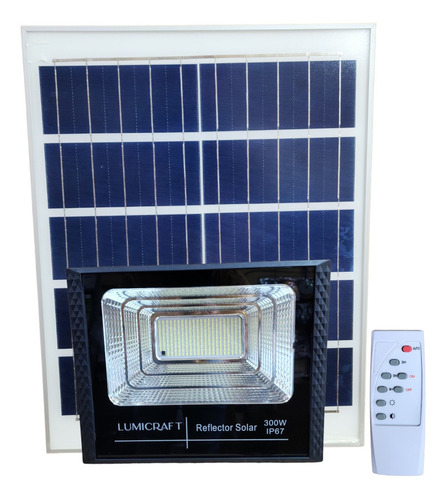 Reflector Solar Led Con Panel 300w Luminaria Exteriores Ip67