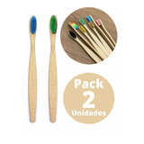 Pack 2 Unidades Cepillo Dental Bambú Biodegradable Ecologico