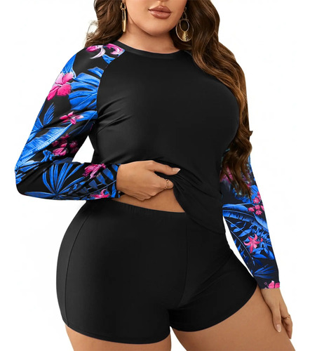 Traje Baño Gordita Talla Extra Grande Manga Larga Para Mujer | Envío gratis