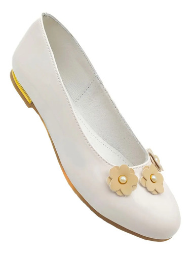 Zapato Niña Balerina Chabelo Jovencita Moda 82302-1-d Hueso