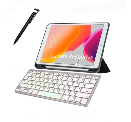 Melhor Capa Teclado Para iPad Air 3° 10.5 A2152 + Canetinha