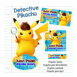 Kit Imprimible Etiquetas Escolares Detective Pikachu 