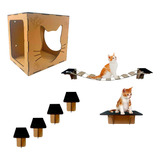 Playground Para Gatos 7 Peças Kit Nicho Completo + Brindes