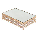 Soporte Para Tartas De Metal Y Cristal Dorado Brillante, M,