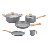 Set X Bateria Panquequera Jarro Granito Antiadherente Hudson