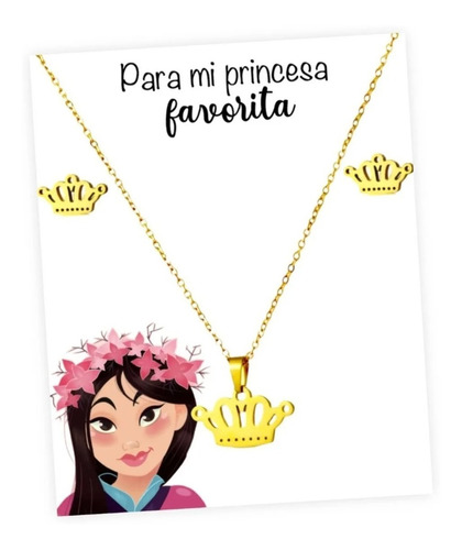 Collar De Princesa Mulan Con Aretes