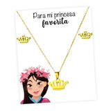 Collar De Princesa Mulan Con Aretes