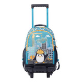 Morral Ruedas Bomper Funny Penguin S Totto Kids Color Turquesa Diseño De La Tela Estampada