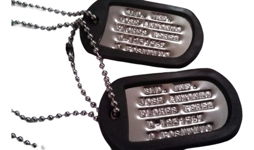 Juego Placas Identificacion Militar Dog Tag Compara Calidad!