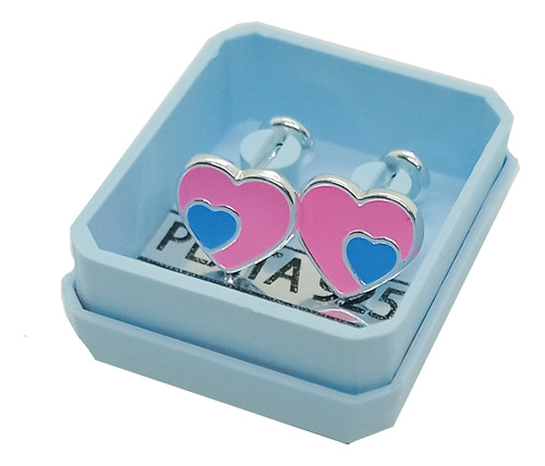 Aritos Abridores / Aros De Plata 925 Corazón Esmaltado