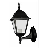 Farol Colonial De Pared Exterior Color Negro Metal Y Vidrio