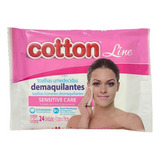 Lenço Removedor De Maquiagem Cotton Line Tolhas Umedecidas Para Pele Todos Os Tipos 1 ml 24 Un