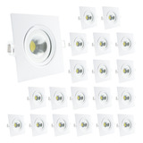 Kit 20 Spot Led Embutir 7w Quadrado 6500k Branco Frio Avant