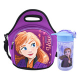 Lonchera De Neopreno Disney Botella De Agua Incluída 600 Ml Ana