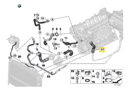 Manguera Superior Radiador Bmw Serie 3' E92 330i Foto 2