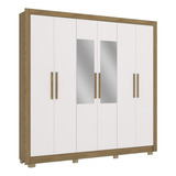 Guarda-roupa Casal Kappesberg 6 Portas Espelho Marrom/branco