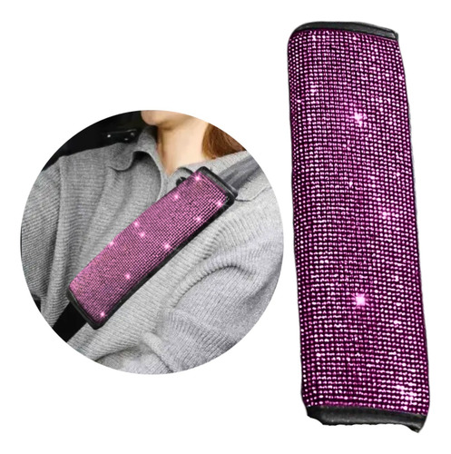 1 Funda Cubre Cinturón Seguridad Almohada Mujer Auto Brillos