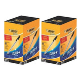 Kit Com 100 Canetas Esferograficas 1.0 Cristal Preta Bic Cor Da Tinta Preto Cor Do Exterior Transparente