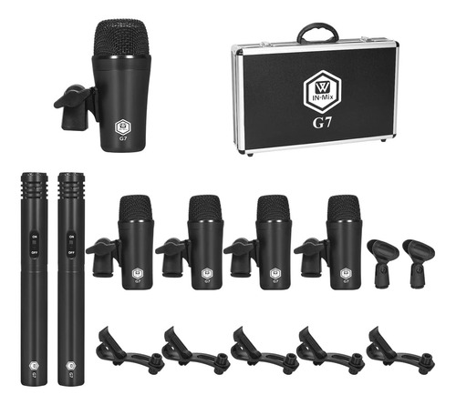 Inmix G7 Kit De Micrófono De Batería Dinámico Con Cable De 7