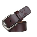 Cinturón De Cuero Marca Cowather Modelo Xf011 Café Oscuro