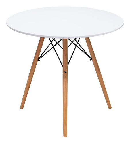 Mesa Eames Redonda De Madera Minimalista Moderna Multiusos