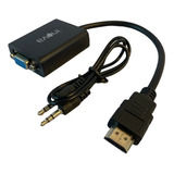 Cabo Adaptador Conversor Hdmi Para Vga Monitor Audio P2 Full